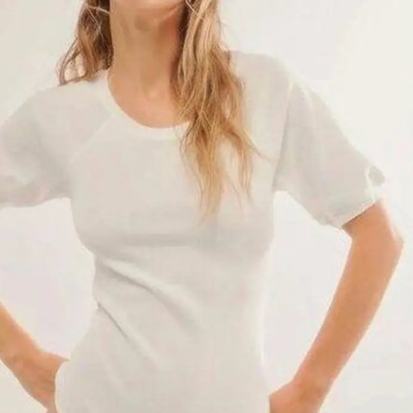 Free People Tops - Free People White Short Sleeve Tee